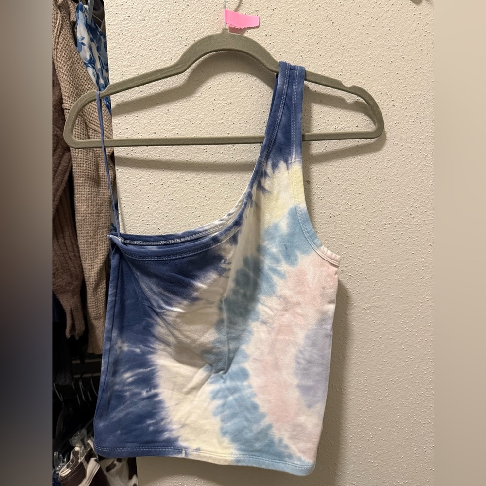 American Eagle Outfitters Blue Tie-Dye Tank Top